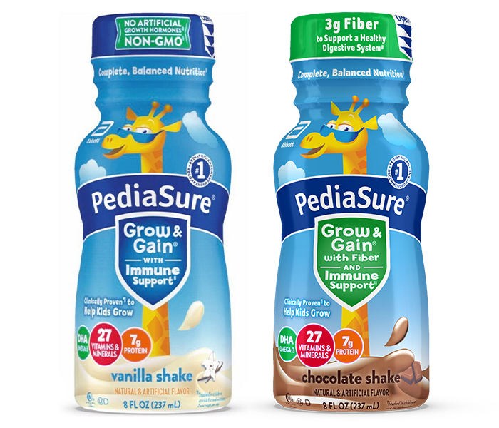 PediaSure Grow and Gain Vanilla and PediaSure Grow and Gain with Fiber Chocolate product group