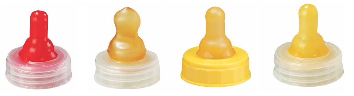 Variety of Similac® nipples & rings to match each infant’s sucking strength or need including premature & slow flow nipples