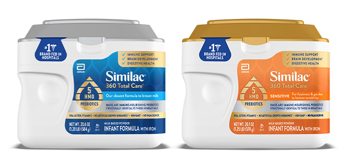 Similac® 360 Total Care® and Sensitive 20.1 Oz Group render