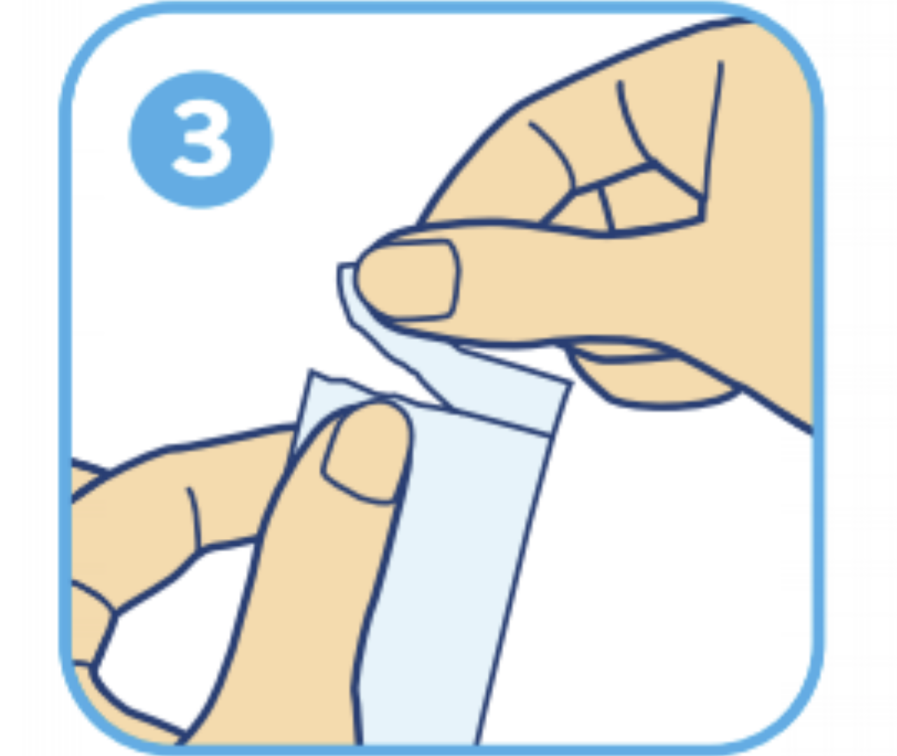 To open sachet, tear top off completely along perforation