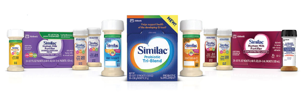 A collection of Similac® products, the most comprehensive portfolio of infant nutrition 