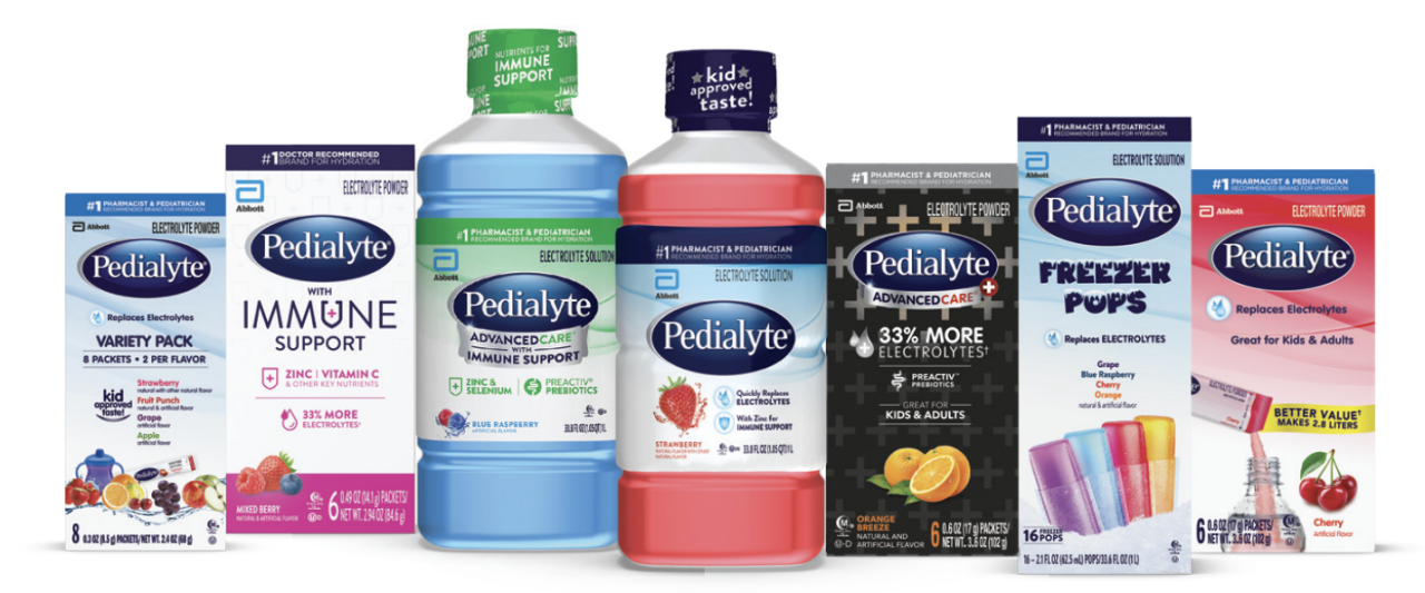 Pedialyte product lock-ups