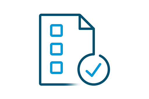 Graphic image of paper and checklist indicating tools