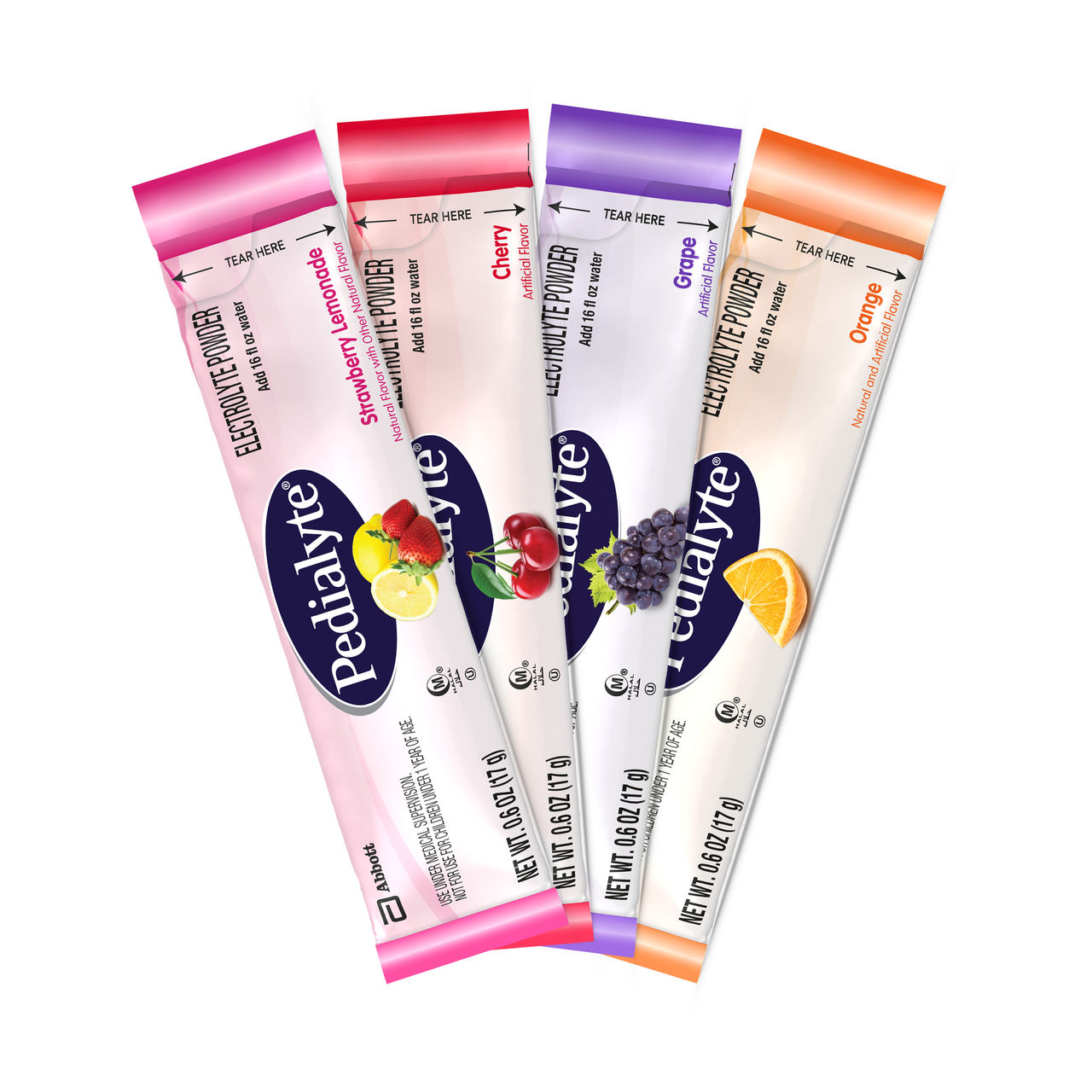Pedialyte Powder Packs 17g group render
