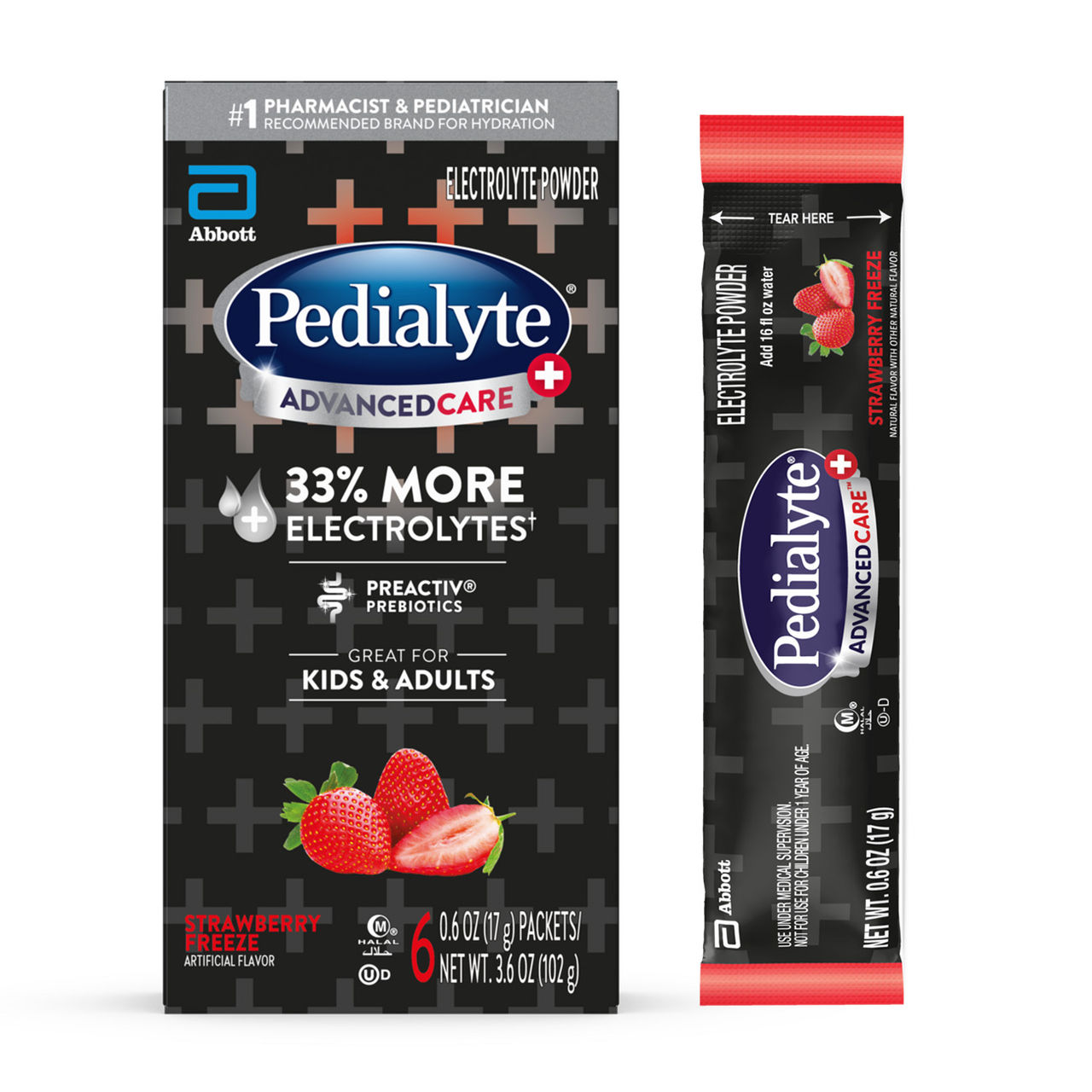 Pedialyte Adv Care Plus_Strawberry Freeze Powder