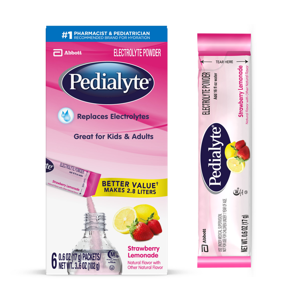 Pedialyte Classic Powder Strawberry Lemonade